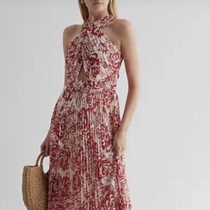 Express Red and White Backless Dress